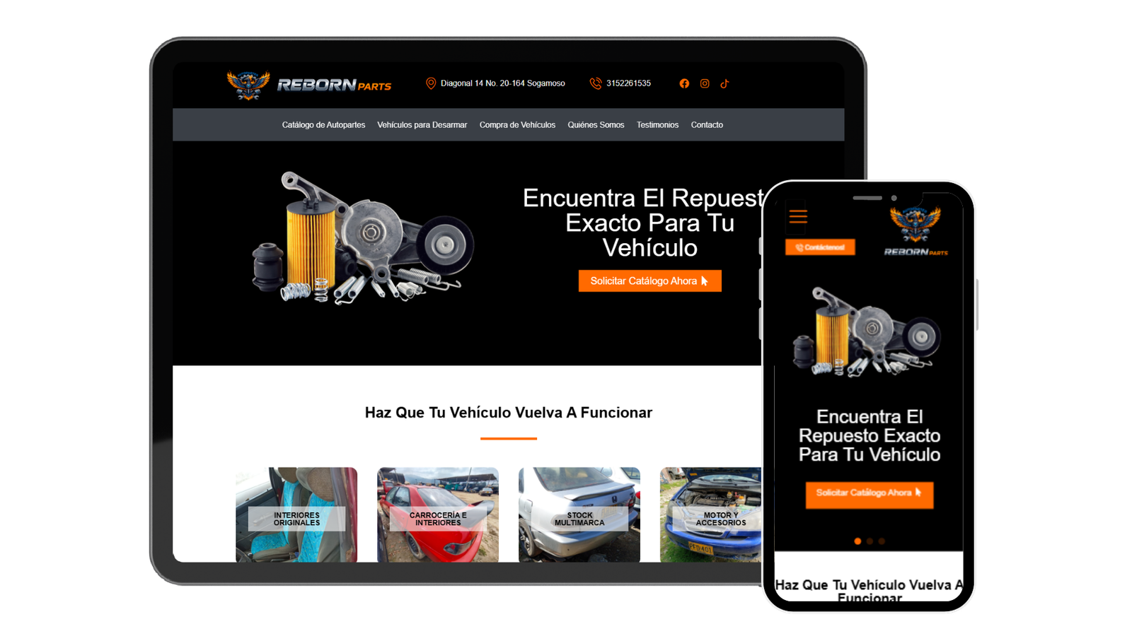 Autopartes Reborn Parts - Diseño Web Profesional por LP Digital Marketing